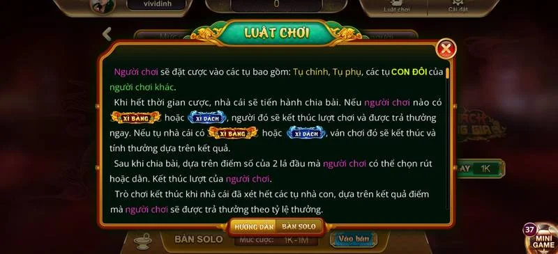 Xì Dách Hoàng Gia và luật chơi game cực dễ